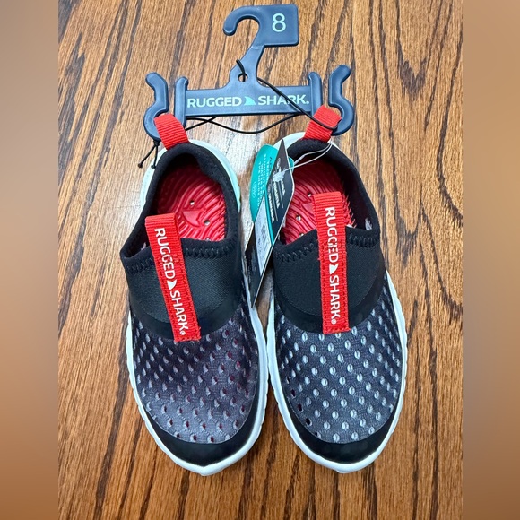 RUGGED SHARK Toddler Boys Kids Size 8 Water Shoes Mesh Washable Black NWT - Picture 2 of 5